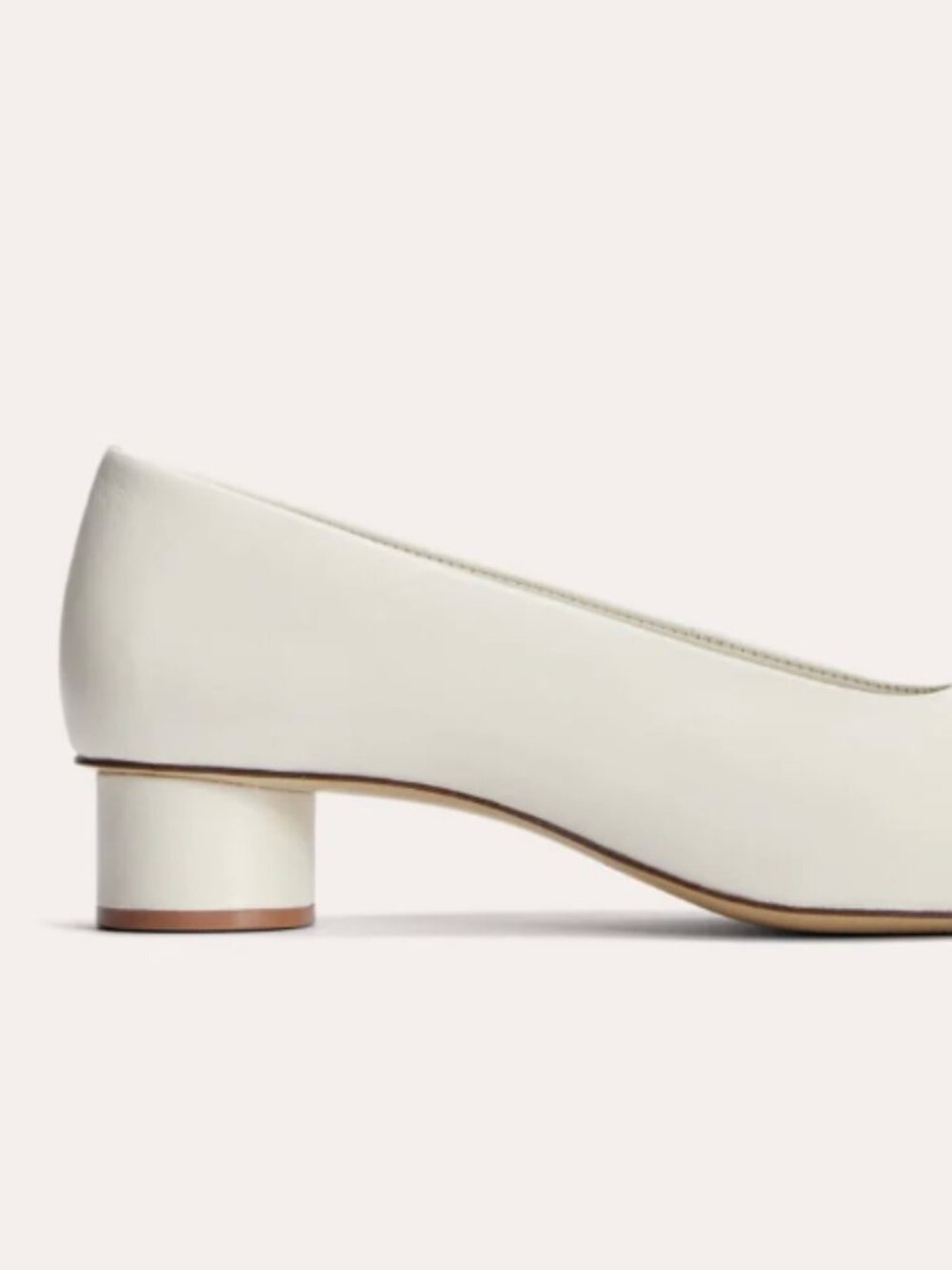 Everlane Gallery Pump – Modern Minimalist Block Heel, Ivory Canvas